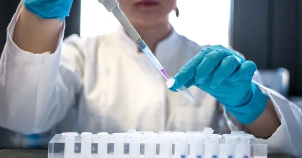 Pipetting samples in the quality-control laboratory
